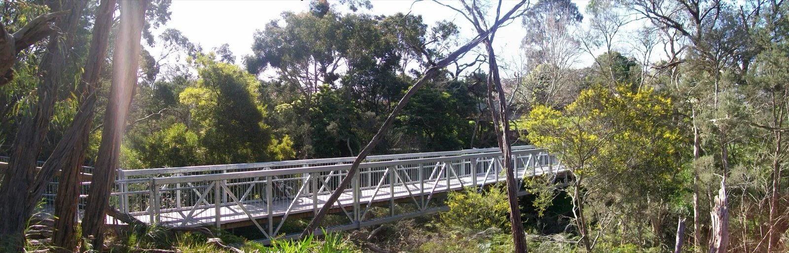 The footbridge through Upper Sweetwater Creek bushland, Frankston South